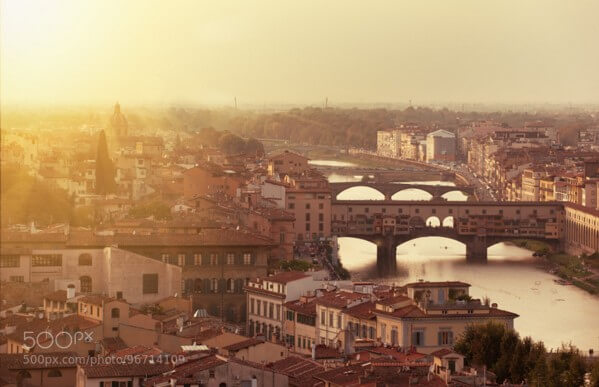 Picturesque view of Florence from Michelangelo Square, Italy